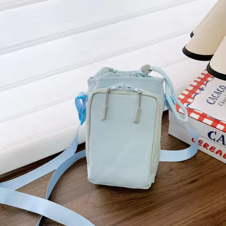 Bolso De Hombro Minimalista De Nylon Para Mujer Bolsa Cruzada Con Cremallera Y Cordón Estilo Fashion Cute Bolsas Para Teléfono - 1
