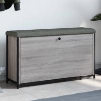 vidaXL Banco zapatero con cajón abatible 102x32x56 cm en color Gris sonoma/Roble ahumado - details 0