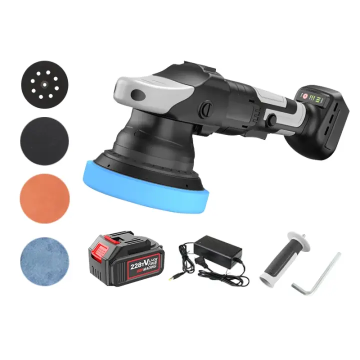 900W Cordless Car Polisher Machine Brushless Rechargeable Eccentric Polisher Wireless Car Polishing Waxing Machine Kit Tools - 1