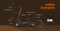 Patinete Electrico KuKirin G2 Max Neumáticos Todo Terreno de 10 Pulgadas Motor de 1000W Velocidad Máxima de 55Km/h Batería de 48V 20Ah Alcance de 80km Carga Máxima de 120KG Asiento Desmontable Altura Ajustable - details 0