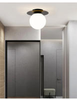 Lámpara De Techo LED Nórdica Sencilla Para Dormitorio Y Pasillo Iluminación Industrial De Acero Negro Y Acrílico G9 SinInterruptor Moderna Para Cocina Comedor Estudio Baño - details 3
