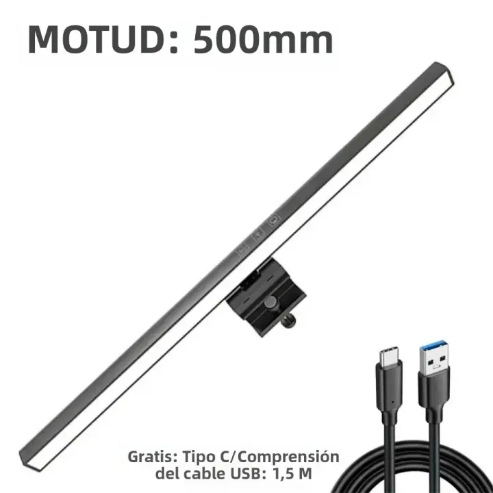 Lámpara De Escritorio USB LED Para Monitor De Computadora 33/50cm Luz Colgante Para Pantalla Iluminación Para Lectura Y Estudio Regulable Sin Etapas - 1
