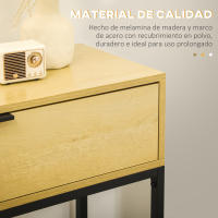 HOMCOM Mesa Consola con Cajón Consola Auxiliar Moderna Mesa de Entrada con Patas de Acero para Pasillo Salón Dormitorio 80x30x76 cm Natural - details 5