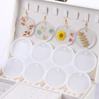Molde De Silicona Para Colgantes Redondos Y Ovalados 8/12pcs Herramienta Para La Creación De Joyas DIY Epoxy Pendientes Encantos Llavero Etiqueta Casting De Artesanía - details 0