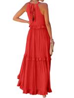 Vestido De Verano Para Mujer Con Camisola Y Falda Larga Estilo Europeo Y Americano Sin Mangas Cuello Redondo Polyester Spandex - details 27
