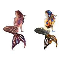 Decoración De Pared De Mermaid Arte Metálico Hecho a Mano Panel De Hierro Creativo Para Jardín Sala De Estar Decoración De Playa - details 4