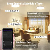 Lámpara De Techo Inteligente Zigbee Tuya Wifi 24W RGB Dimmable Smartlife Control Por Alexa Y Google Home Para Habitación - details 4