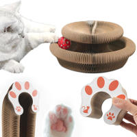 Juguete Para Gatos De Pliegue Accordion Estilo Tablero De Rasguñado Con Algodón Corrugado Tapete De Cartón Divertido Y Alivio De Presión Para Interacción Y Diversiones En Casa - details 5