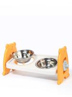 Cuenco De Acero Inoxidable Para Perros Con Soporte De Bambú Elevado Ajustable Alimentador De Alimentos Y Agua Para Gatos Accesorios Para Mascotas - details 3
