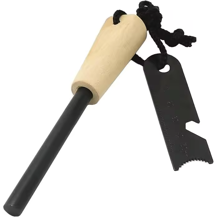 Arrancador de Fuego, iniciador de Fuego de Acero de pedernal, Encendedor de Barra de Hierro y magnesio, Encendedores para Camping, Aire Libre y Supervivencia - 1