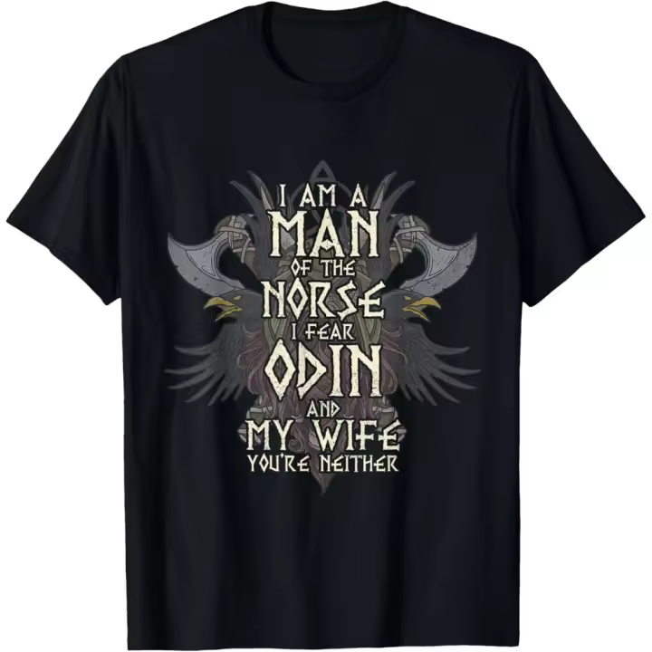Camiseta de Manga Corta, 100% Algodón, Ropa Unisex para Hombres y Mujeres en 5 Tallas, Camiseta Negra, Cuello redondo con estampado. - 1