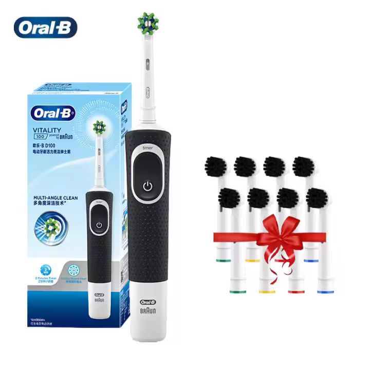 Cepillo De Dientes Eléctrico Oral B D100 Vitality 2D Recargable Con Acción De Limpieza Transversal Y Cabezas De Carbón De Bambú Para Adultos - 1
