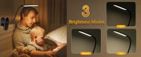 Aigostar Luz Lectura,Lámpara Lectura Pinza con 360° Brazo Flexible Regulable, Luz de Cama con Clip,3 Modos,Recargable Usb Flexo Led Escritorio 4000K Protección Ojos Colors Para Leer, Trabajar,Blanco - details 3