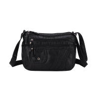 Bolso de hombre retro sencillo de piel para mujer, lavado, con múltiples compartimentos, bolso para teléfono móvil de gran capacidad - details 2