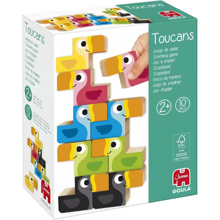 Goula - Toucans Juego educativo de apilar para niños a partir de 2 años - JUMBO GOULA - 1