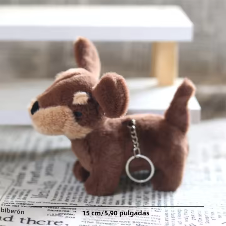 Muñeco De Peluche De Perro Salchicha 15cm Simulación Juguete Suave Para Niños Decoración De Habitación Regalo De Cumpleaños - 1