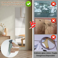 Juego De 4/8 Piezas De Espejos Acrílicos Adhesivos Self Adhesive 2mm Espesos Flexibles Y No Rompibles Paredes De Espejos Cuadradas - details 7