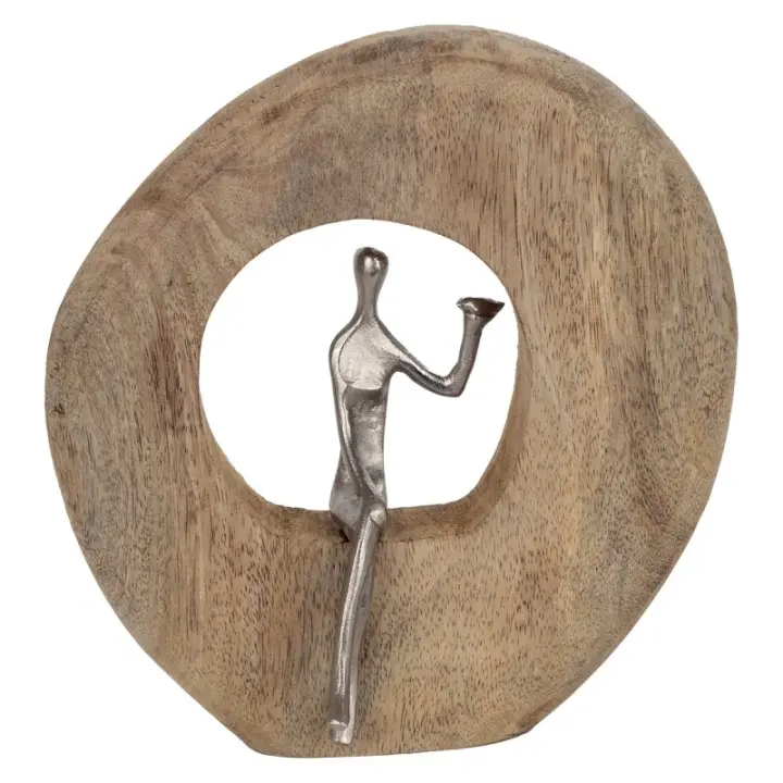 ORIGEN Home Decor - Adorno Señora en tronco  Figuras | Varios Marrón - 25x6x24 cm 29463 - 1