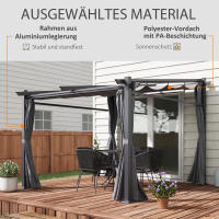 Pérgola 2.97X2.95 M, Cenador estanco con Toldo, Paneles laterales, Techo Terraza, Fibra de poliéster, Gris Oscuro - details 2