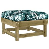 vidaXL Taburete de jardín con cojín madera maciza de pino Pino natural, Pino blanco, Pino gris Conjunto Terraza Muebles Jardín Exterior Juego de Muebles de jardín Mueble Jardín Exterior Muebles de Salon Exterior - details 2