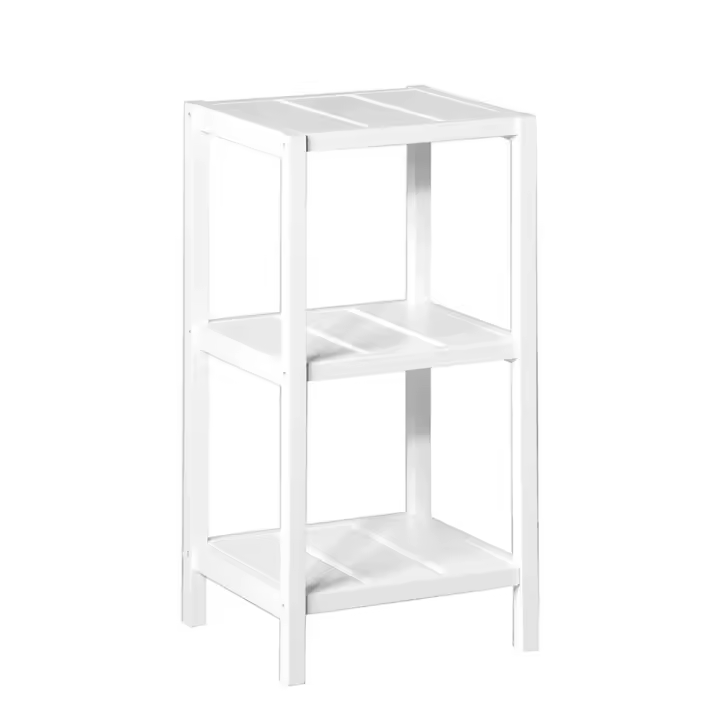 Lola Home Estantería con 3 baldas de madera blanca de 37x33x76 cm - 1
