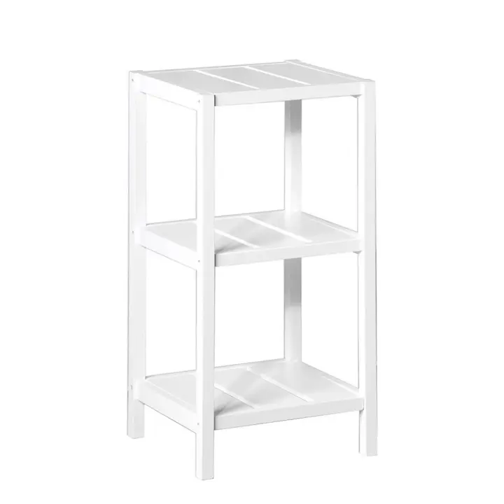 Lola Home Estantería con 3 baldas de madera blanca de 37x33x76 cm - 1