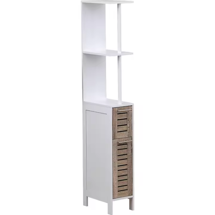 JJA Columna Mueble de Baño Estocolmo Blanco 130cm - Diseño Elegante - 1