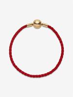 Pulsera de cuero Rojo Moments de Plata de Ley S925, pulsera exquisita, pulsera Hermosa y Elega, de Novia Gift, accesorio de vestir, Gift para ella - details 1