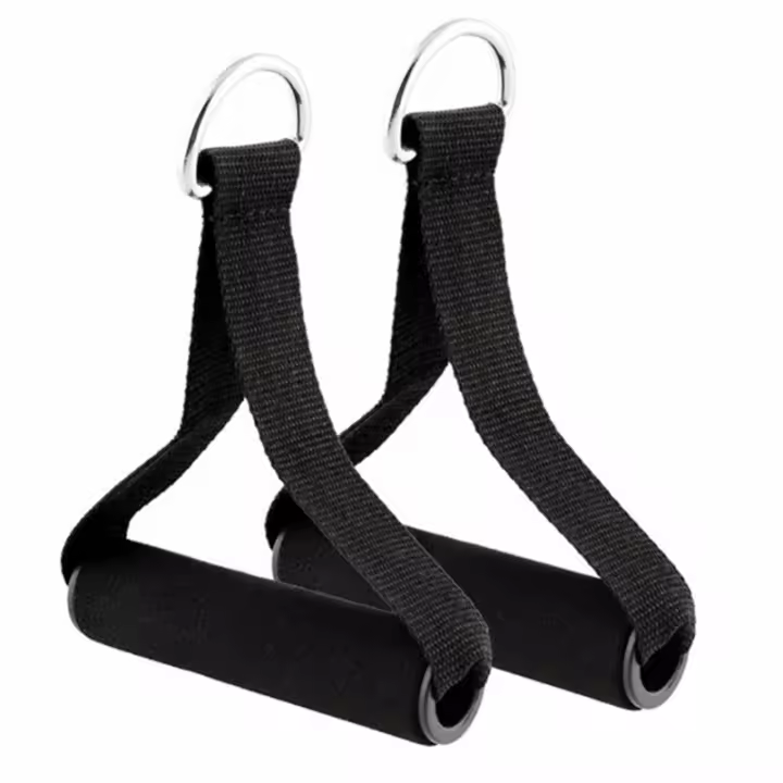 Banda De Resistencia Para Gimnasio Con Manijas Antideslizantes Tejido De Nylon Fuerte Equipo De Ejercicio Para Máquina De Cables Deporte Y Fitness Negro - 1