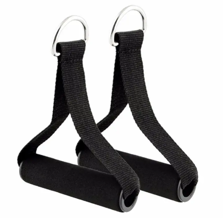 Banda De Resistencia Para Gimnasio Con Manijas Antideslizantes Tejido De Nylon Fuerte Equipo De Ejercicio Para Máquina De Cables Deporte Y Fitness Negro - 1