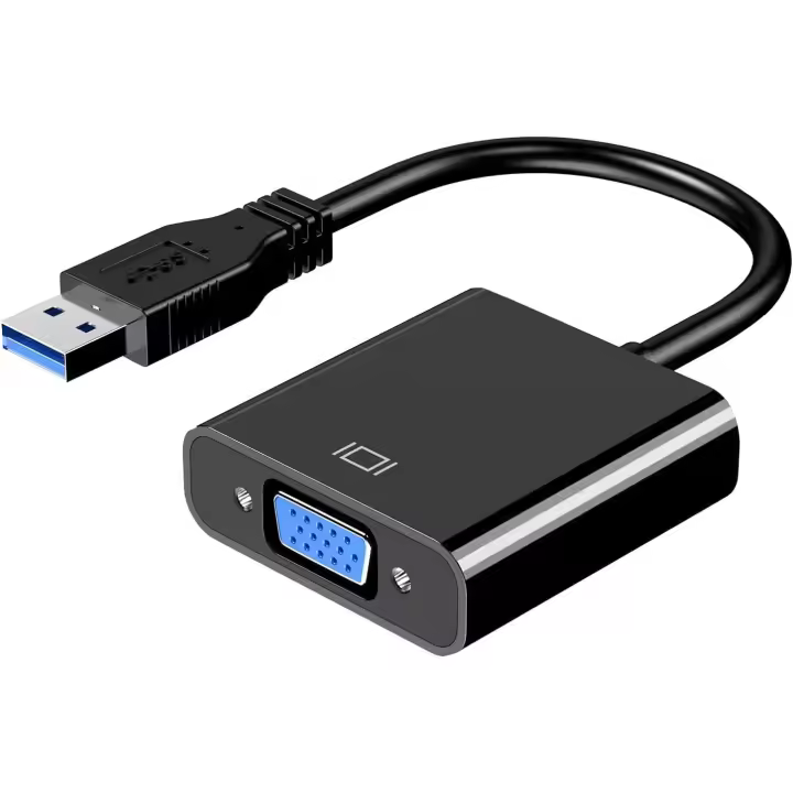 FGNS. Adaptador USB/VGA hembra,USB a VGA Adaptador, USB 3.0/2.0 a VGA 1080P Conversor (Macho a Hembra)，Convertidor de Cable Externo de Pantalla Múltiple para Windows 10/8.1/8/7/XP - 1