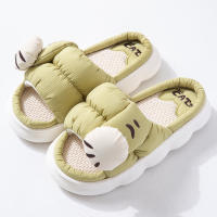 Zapatillas De Plataforma Casual Para Mujer Con Diseño De Gato De Dibujos Animados Zapatos De Lino Elegantes Para El Hogar Con Tobillero Abierto Y Tacón Bajo - details 23