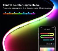 Tira De LED RGBIC Tuya Smart WIFI Flexible 12V IC Addressable WS2811 Para Alexa Google Control Por APP Luz Neón RGB Para El Hogar - details 7
