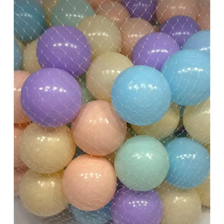 Pelotas Multicolores para Piscina de Bolas y Parque Infantil, 5,5 cm, Sin BPA – Pack de 50 a 800 Unidades en Colores Pastel (Naranja, Celeste, Púrpura, Verde, Amarillo), Bolas Seguras para Juego de Niños y Bebés - 1