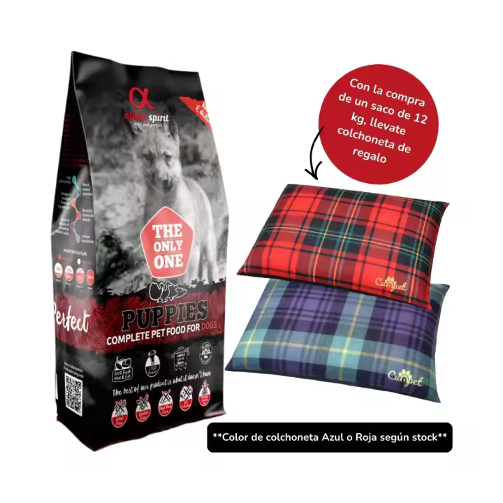 ALPHA SPIRIT Puppies - Alimento Completo en Pienso Seco para Perros Cachorros de Todas las Razas (Regalo Colchoneta en Saco de 12 kg) **COLOR COLCHONETA SEGUN STOCK** - 1