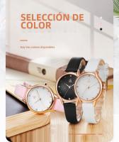 Reloj De Pulsera De Cuero Shengke Para Mujeres Moda Reloj De Bolsillo a Cuadros Resistente Al Agua Y Al Shock Blanco - details 3