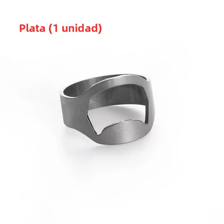 Abrebotellas Único Portátil Con Anillo De Dedo Para Retirar Tapa De Botellas Y Jarros En Acero Inoxidable Herramienta De Cocina Gadgets Para Barra - 1