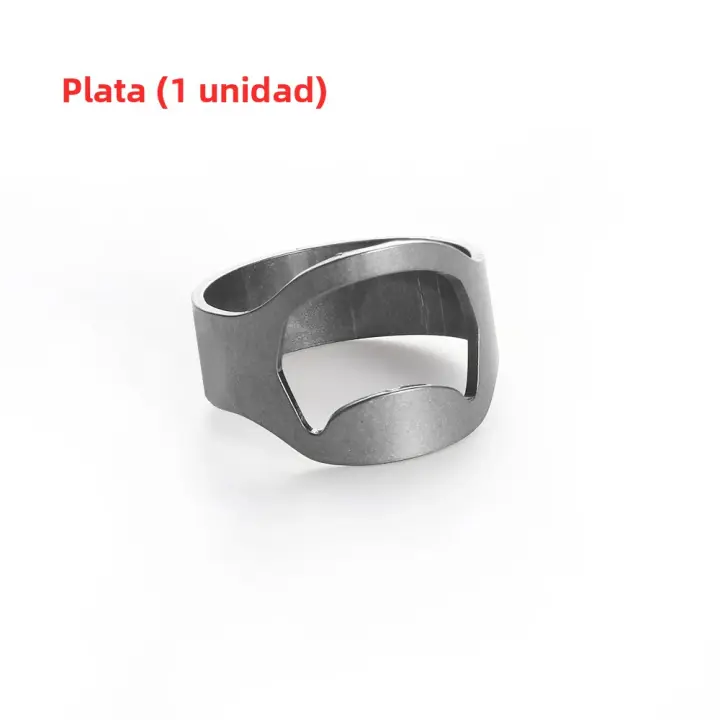 Abrebotellas Único Portátil Con Anillo De Dedo Para Retirar Tapa De Botellas Y Jarros En Acero Inoxidable Herramienta De Cocina Gadgets Para Barra - 1