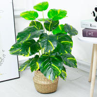 Planta Artificial De Monstera Grande 75cm Con 24 Hojas Falsas Plásticas Para Oficina Jardín Hojas Tropicales Verdes Para Decoración De Sala De Estar Y Fiesta Hawaiiana - details 4