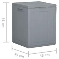 vidaXL Caja de almacenaje para jardín 90L PP ratán gris - details 6