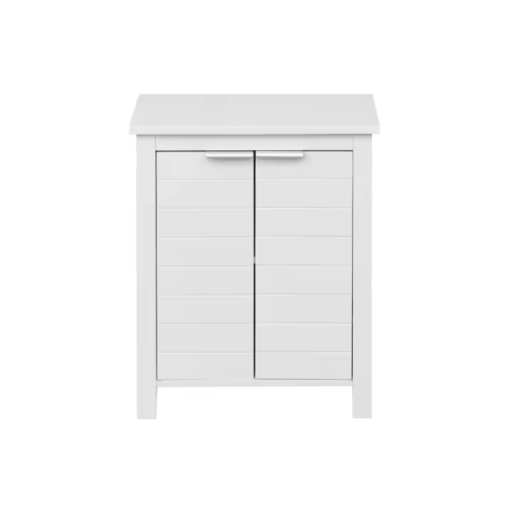 Rebecca Mobili Armario de Baño de Madera Blanca para ahorra Espacio, 2 Puertas Y 2 estantes. - 1