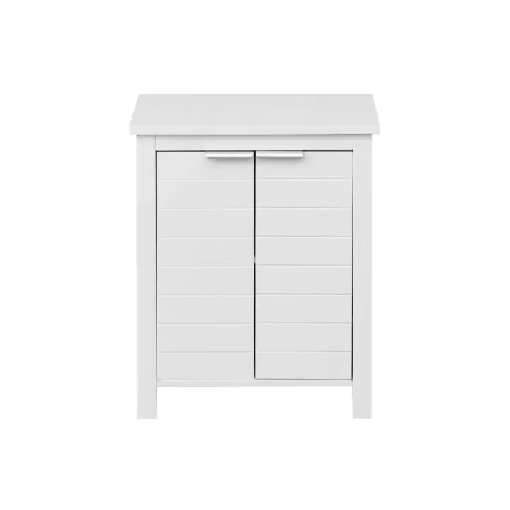 Rebecca Mobili Armario de Baño de Madera Blanca para ahorra Espacio, 2 Puertas Y 2 estantes. - 1