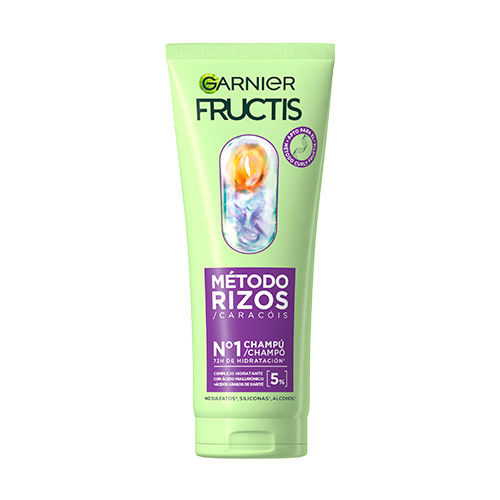 Garnier Fructis Método Rizos Champú, Pre-Champú, Mascarilla y sérum para Rizos Hidratados durante 72h