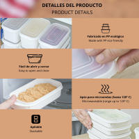 LUTODY - Juego de 4 recipientes herméticos de almacenamiento de alimentos Sin BPA, apilables, aptos para microondas, nevera y congelador - details 1