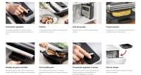 Tefal GC242D Grill de carne, pescado y verduras, Función sandwichera y panini, Termostato regulable, Bandeja recolectora de jugos antigoteo, Plateado, 2000 W - details 2