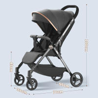Foldable Baby Stroller Luxurious Portable Travel Baby Carriage Fold Pram High Landscape Shock Absorption Newborn Infant Stroller - details 5