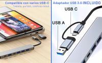 Hub USB C 7 en 1, Marca NFMAXONE Ataptador USB C con 5 USB 3.0 + 2 Tipo C, Carga PD 100W, 5 Puertos USB 3.0, USB C Hub Multipuerto para Portátiles, Compatible PC, Tableta, MacBook Air/Pro, iPad Pro, iPhone 16 Serie - details 4