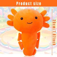 Peluche de axoiotl naranja, almohada de axoiotl de 20 cm para decoración de habitación de niños, lindo muñeco de axoiotl, colección de figuras de peluche de animales de dibujos animados para niños, niñas y amantes de los juegos - details 0