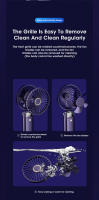 Ventilador de mano portátil, dispositivo de 5 velocidades, multifuncional, plegable, Pequeño, Eléctrico, Con Cordón para el cuello, novedad de 2024 - details 8