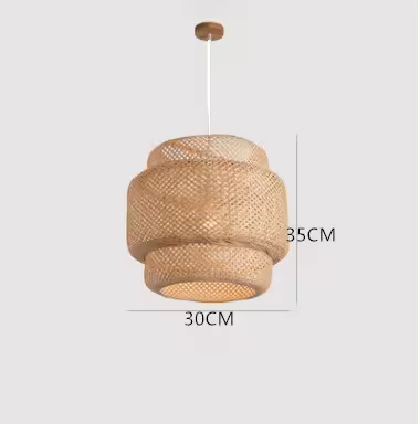 Lámpara Colgante De Bambú Moderna De 30cm Artesanal Para Sala De Estar Comedor Dormitorio Lámpara De Luces De Ambiente - 1